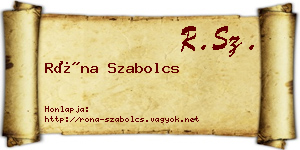 Róna Szabolcs névjegykártya